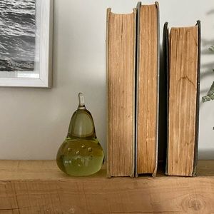 Glass Pear Paperweight